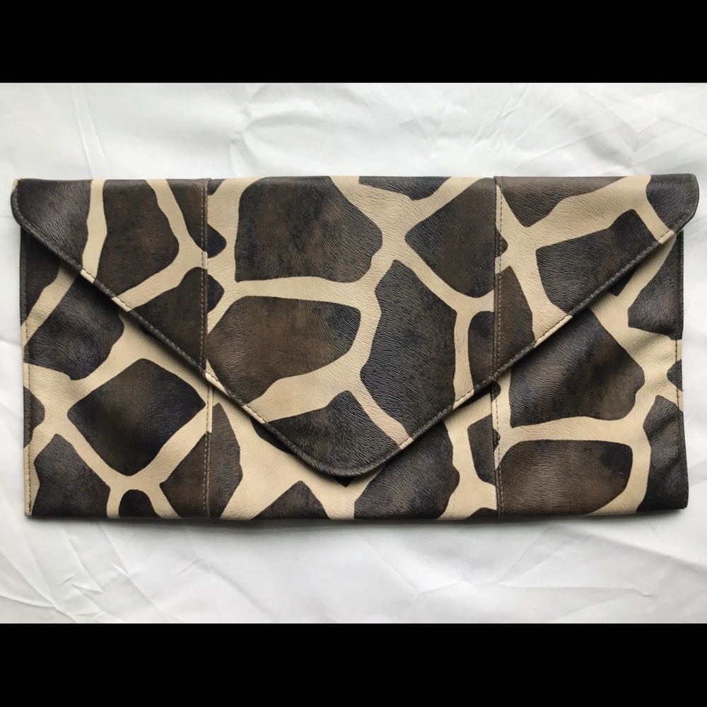 Giraffe print clutch